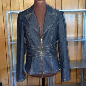 Bisou Bisou Dark Blue Jean Jacket